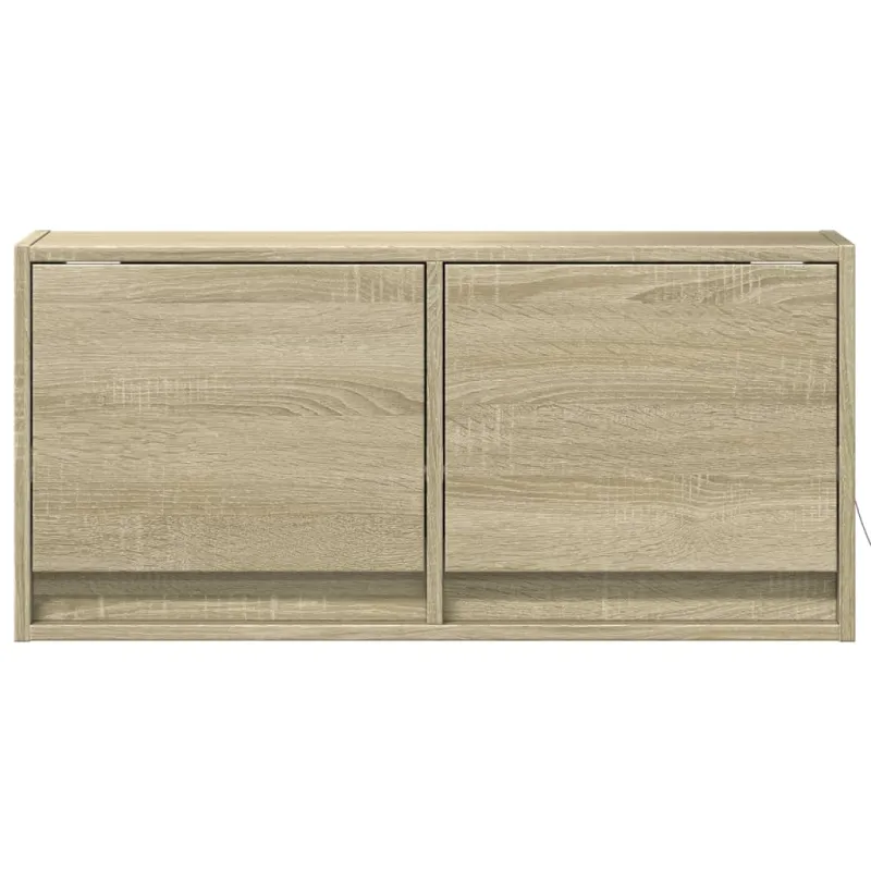 Sieninė TV spintelė su LED lemputėmis, ąžuolo, 80x31x35cm