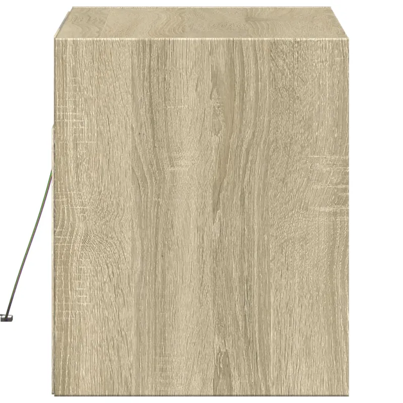 Sieninė TV spintelė su LED lemputėmis, ąžuolo, 80x31x35cm