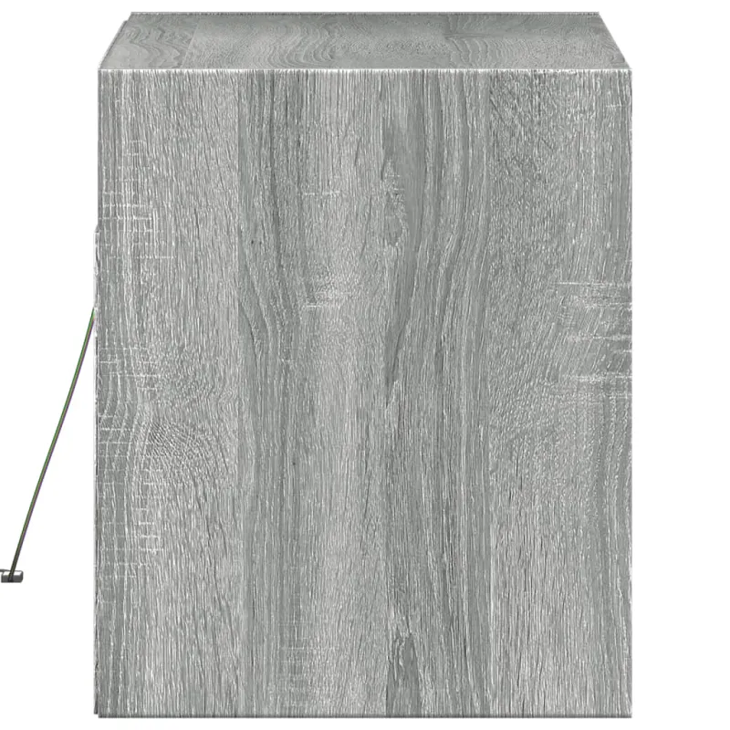 Sieninė TV spintelė su LED lemputėmis, pilka, 80x31x35cm