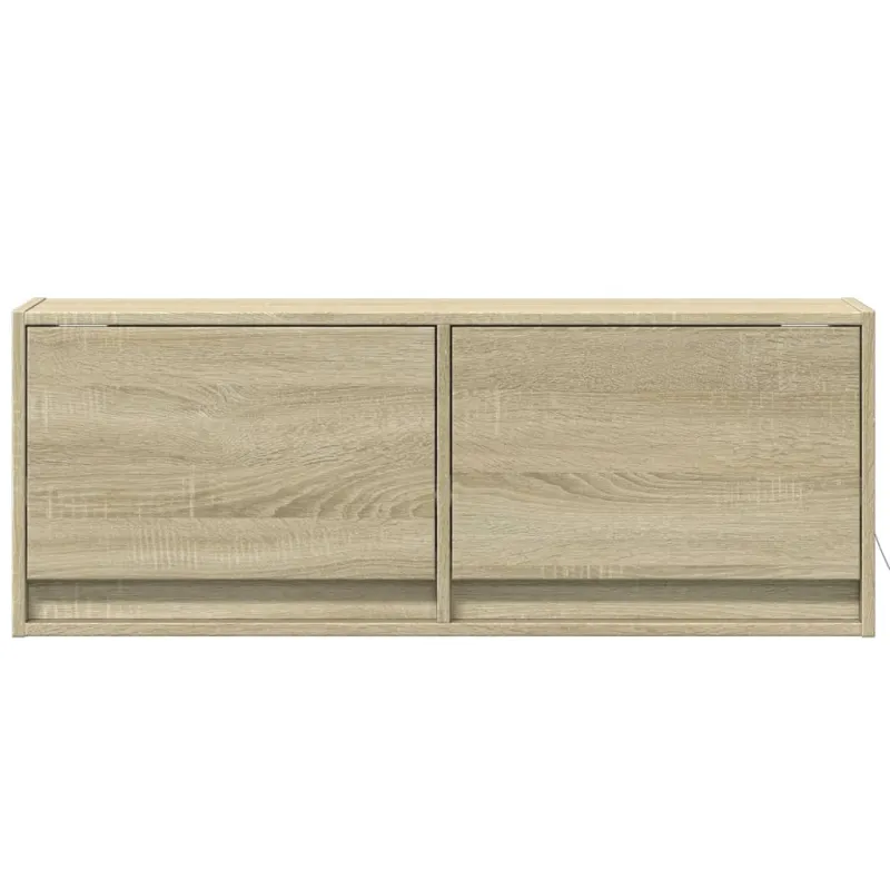 Sieninė TV spintelė su LED lemputėmis, ąžuolo, 100x31x35cm