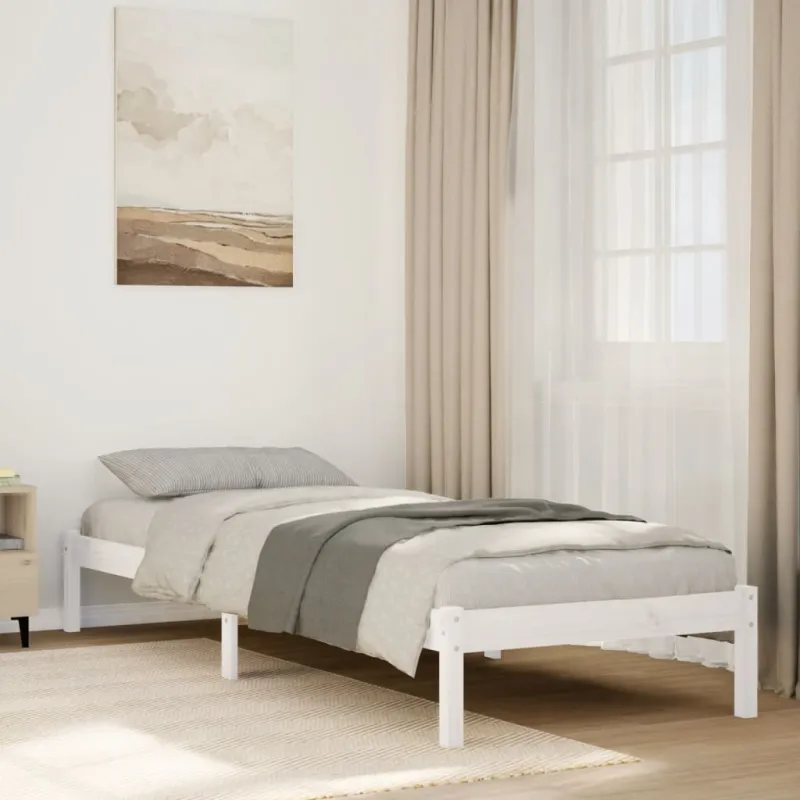 Lovos rėmas be čiužinio, baltas, 100x220cm, pušis, itin ilgas