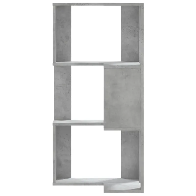 Kampinė spinta, 3 aukštų, betono pilkos, 50x50x102cm, mediena