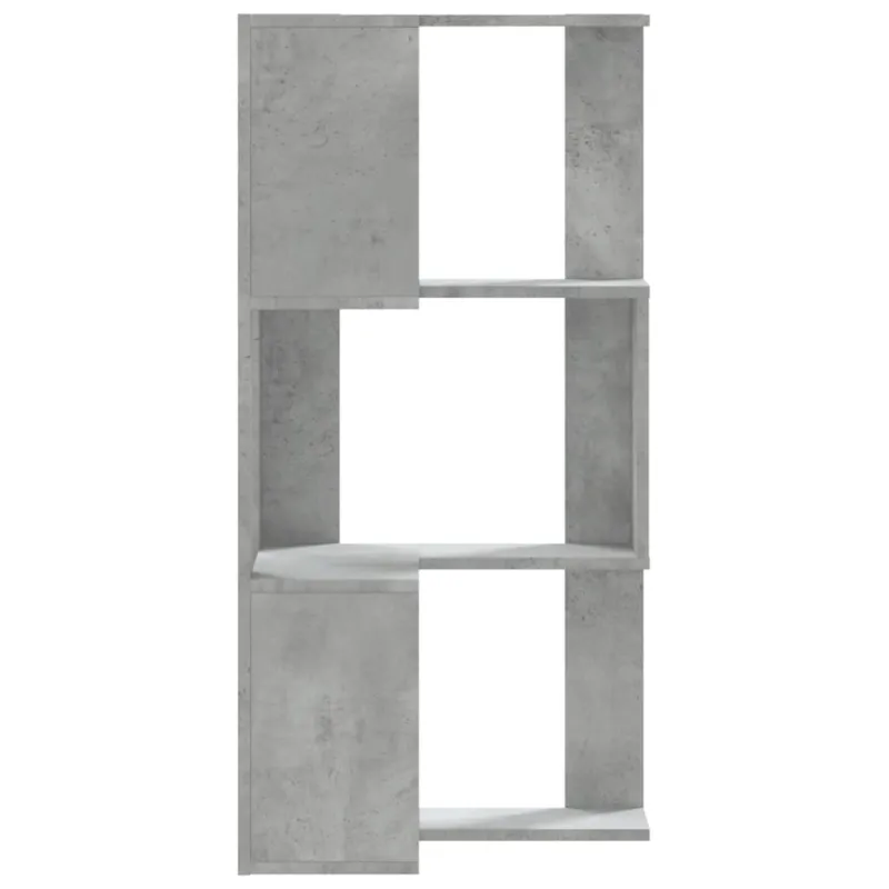 Kampinė spinta, 3 aukštų, betono pilkos, 50x50x102cm, mediena