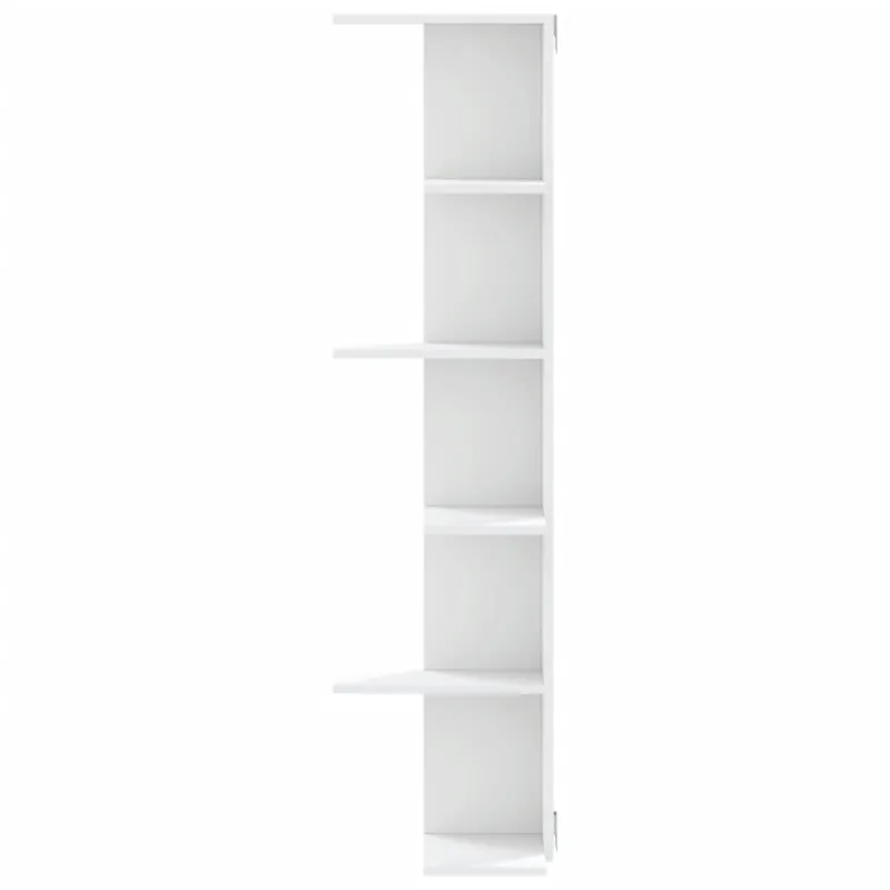 Sieninė kampinė lentyna, baltos, 36,5x36,5x140cm, MDP