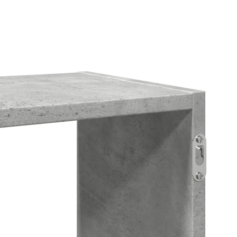 Sieninė lentyna, betono pilka, 100x25x50cm, apdirbta mediena