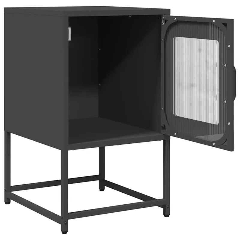 naktinė spintelė juoda 36x39x60,5 cm šaltai valcuotas plienas