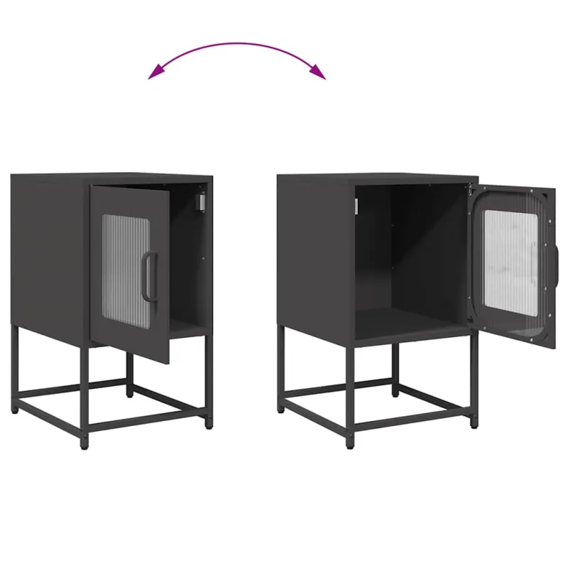 naktinė spintelė juoda 36x39x60,5 cm šaltai valcuotas plienas