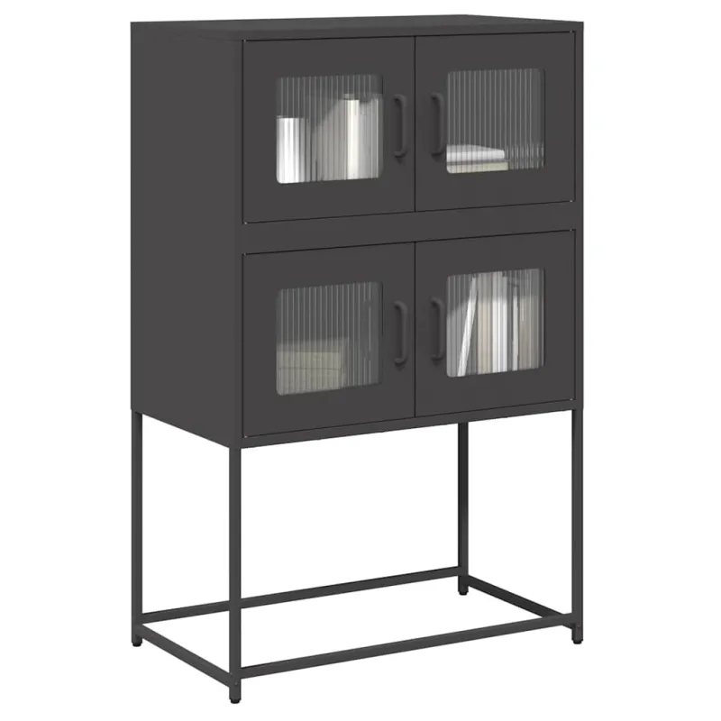 Highboard Black 68x39x107 cm Plienas