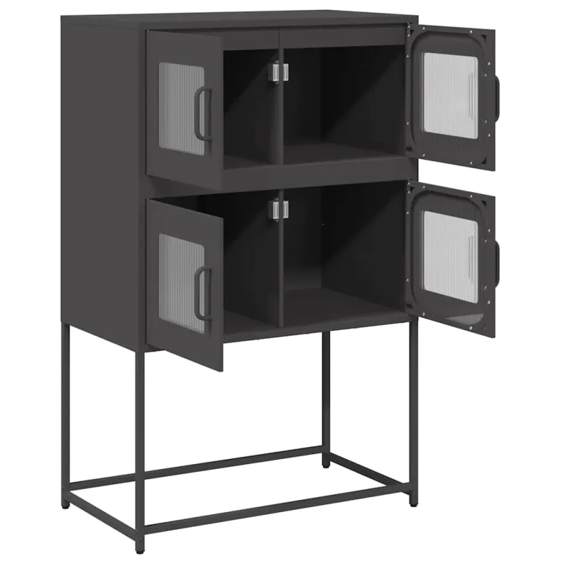 Highboard Black 68x39x107 cm Plienas