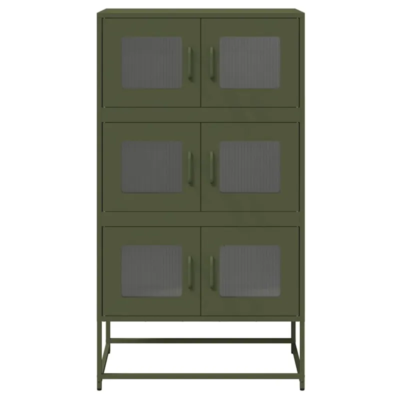 Highboard Olive Green 68x39x123 cm Plienas