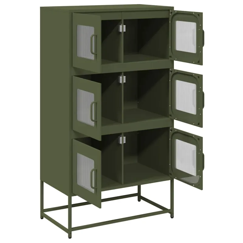 Highboard Olive Green 68x39x123 cm Plienas