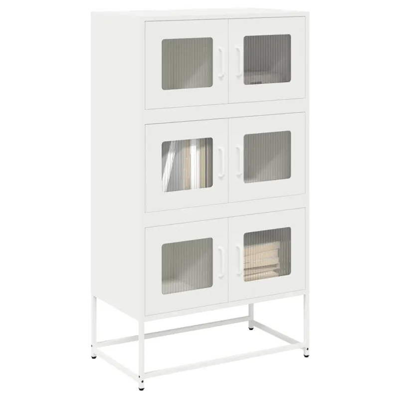 Highboard White 68x39x123 cm Plienas