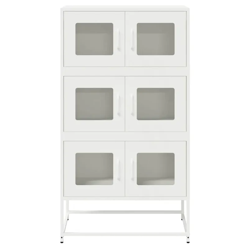 Highboard White 68x39x123 cm Plienas