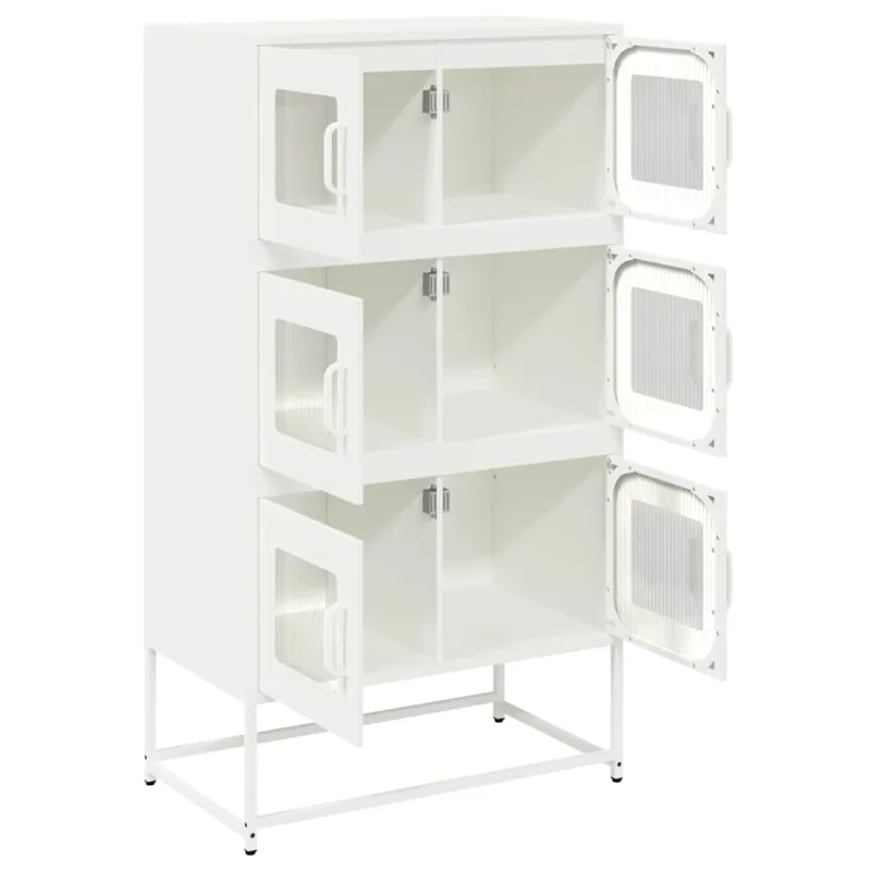 Highboard White 68x39x123 cm Plienas