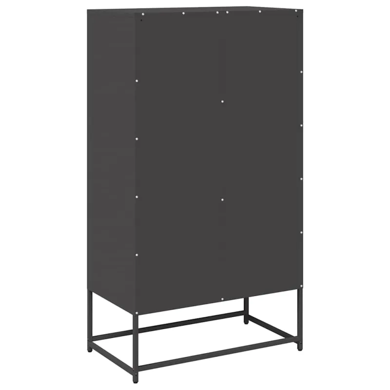 Komoda, juodos spalvos, 68x39x123 cm, plienas
