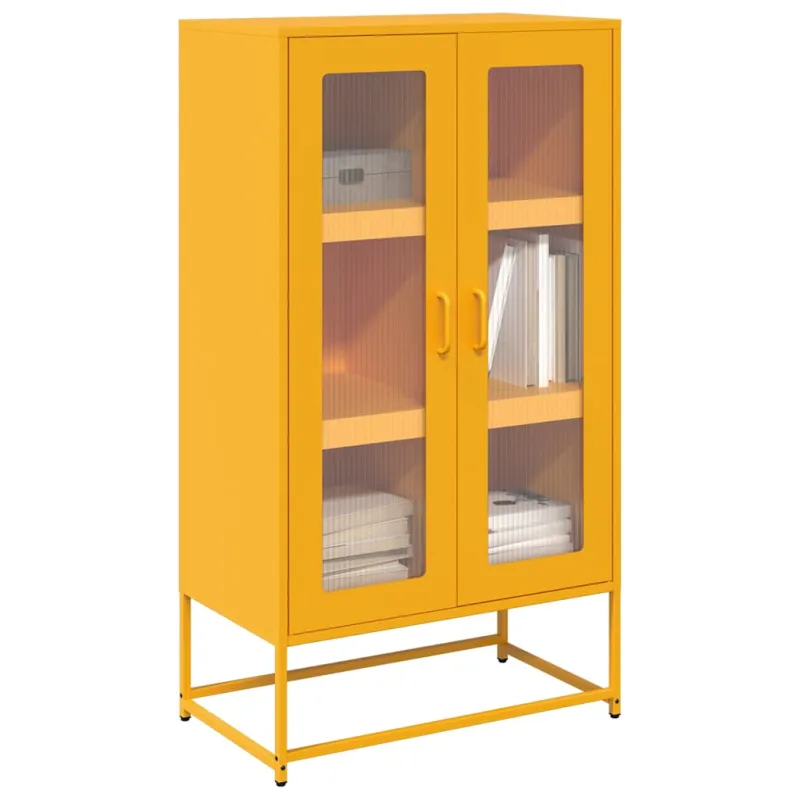Highboard Garstyčių geltona 68x39x123 cm Plienas