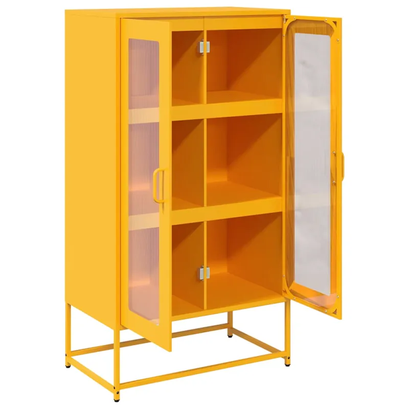 Highboard Garstyčių geltona 68x39x123 cm Plienas