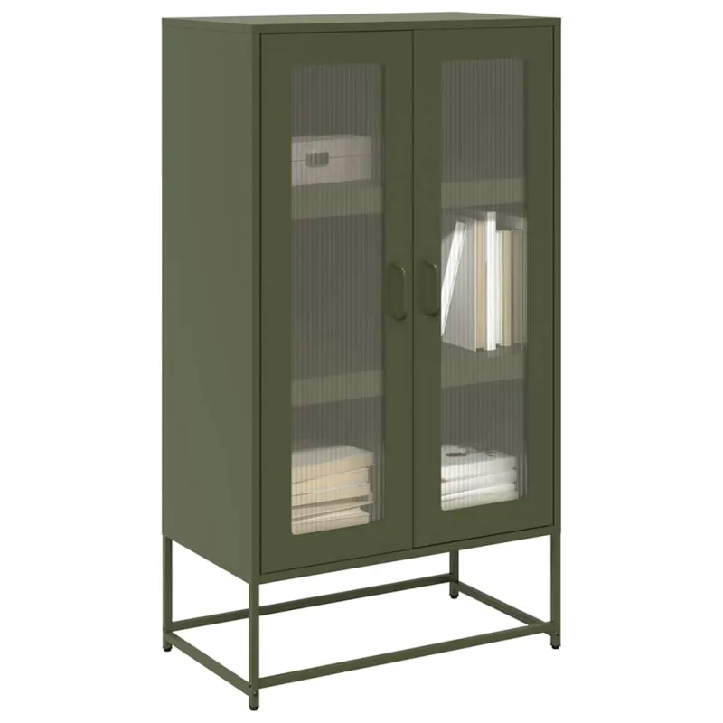 Highboard Olive Green 68x39x123 cm Plienas