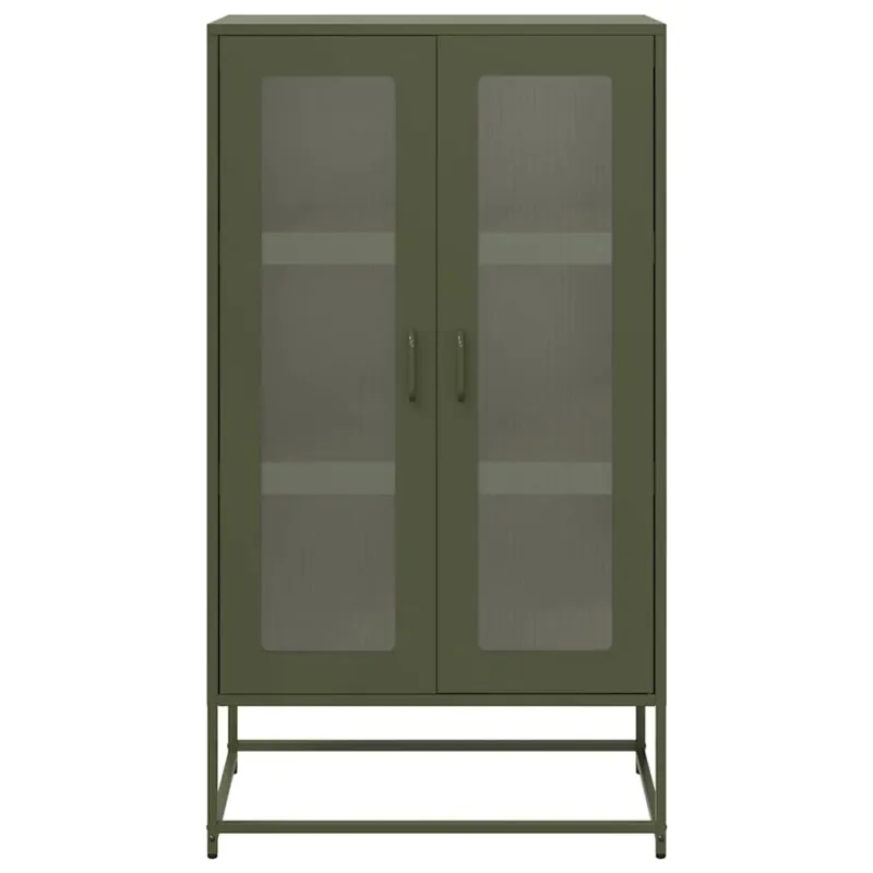 Highboard Olive Green 68x39x123 cm Plienas