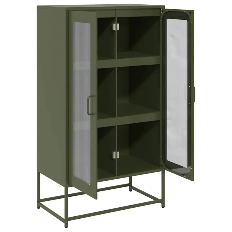 Highboard Olive Green 68x39x123 cm Plienas