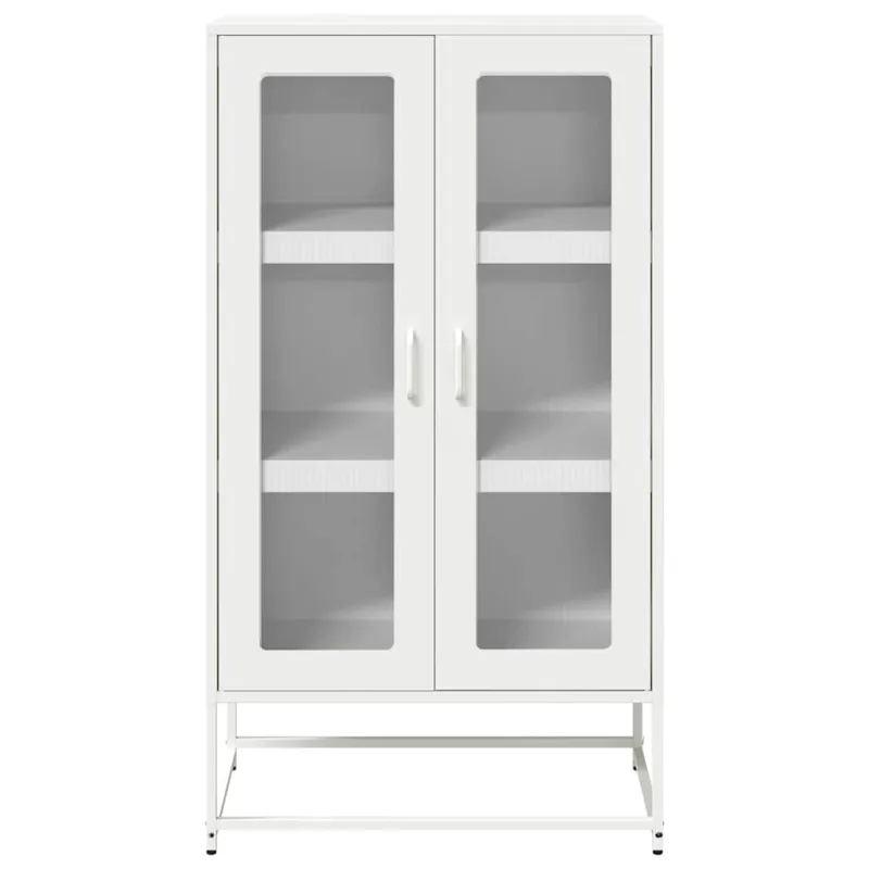 Highboard White 68x39x123 cm Plienas