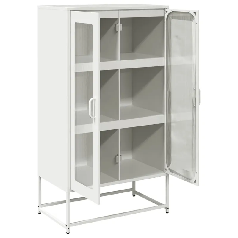 Highboard White 68x39x123 cm Plienas