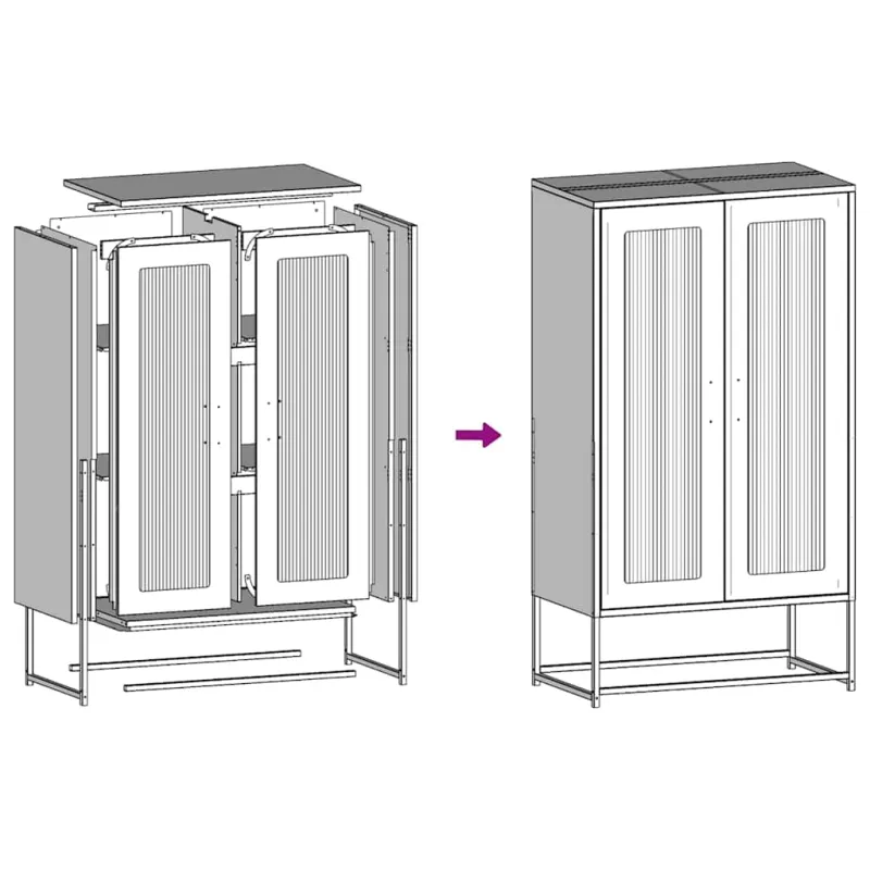 Highboard White 68x39x123 cm Plienas