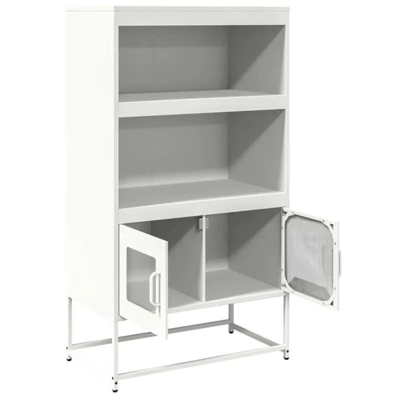 Highboard White 68x39x123 cm Plienas