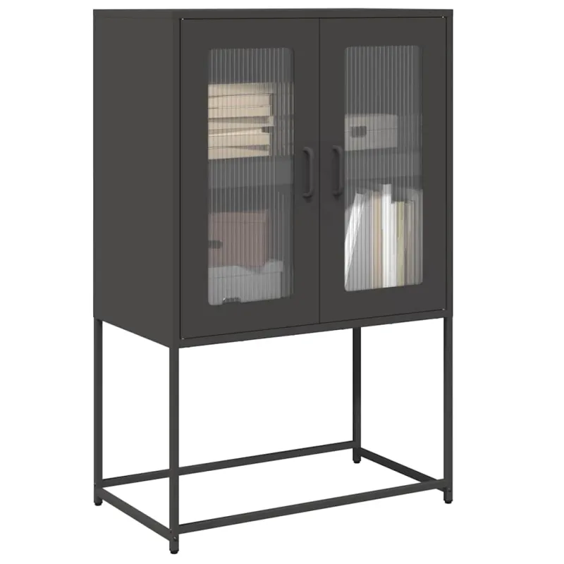 Highboard Black 68x39x107 cm Plienas