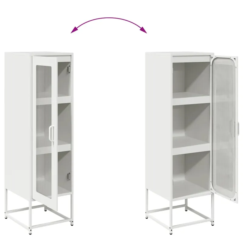 Highboard White 36x39x123 cm Šaltai valcuotas plienas