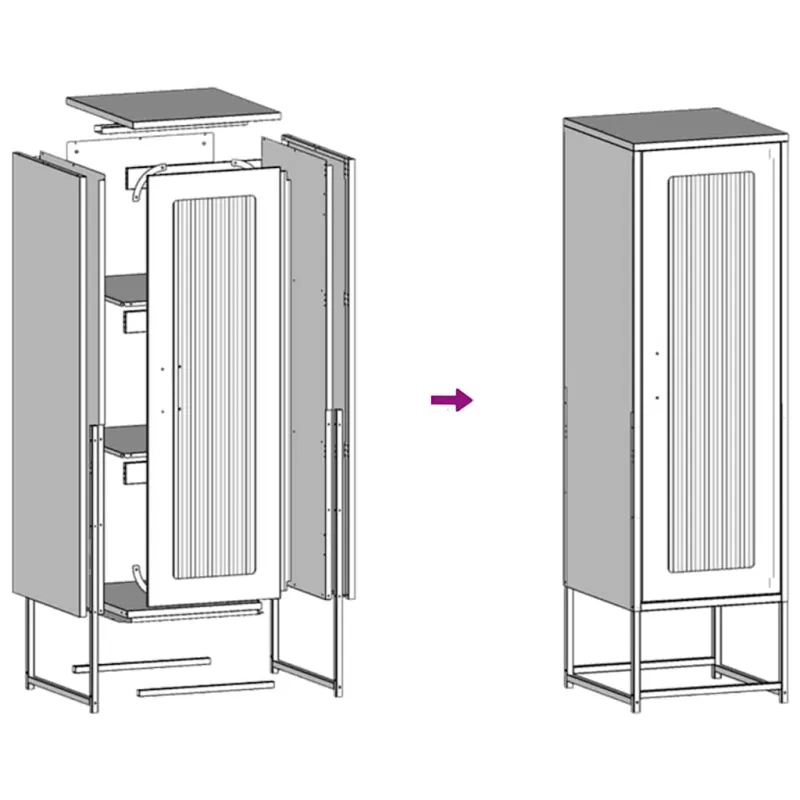 Highboard White 36x39x123 cm Šaltai valcuotas plienas