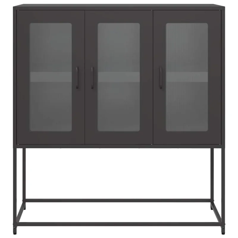 Šoninė spintelė, juodos spalvos, 100,5x39x107cm, plienas