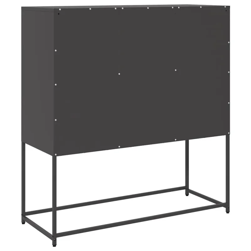 Šoninė spintelė, juodos spalvos, 100,5x39x107cm, plienas