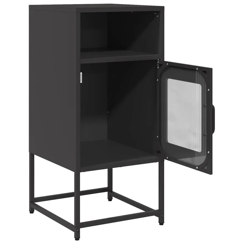 naktinė spintelė juoda 36x39x78 cm šaltai valcuotas plienas