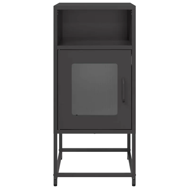 naktinė spintelė juoda 36x39x78 cm šaltai valcuotas plienas
