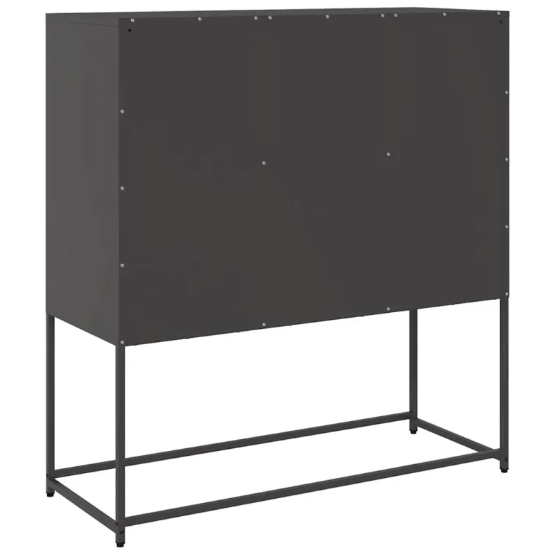 Šoninė spintelė, juodos spalvos, 100,5x39x107cm, plienas