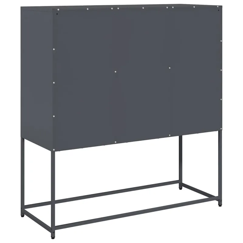 Šoninė spintelė, antracito spalvos, 100,5x39x107cm, plienas