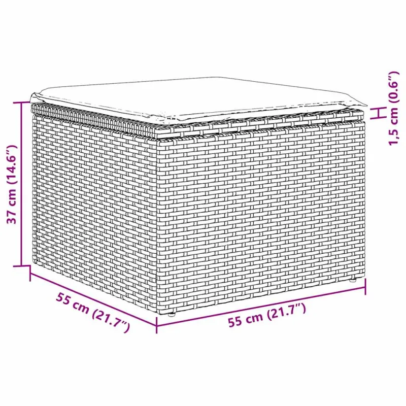 Sofoksen 7-os osien setti, harmaa polyrottinki