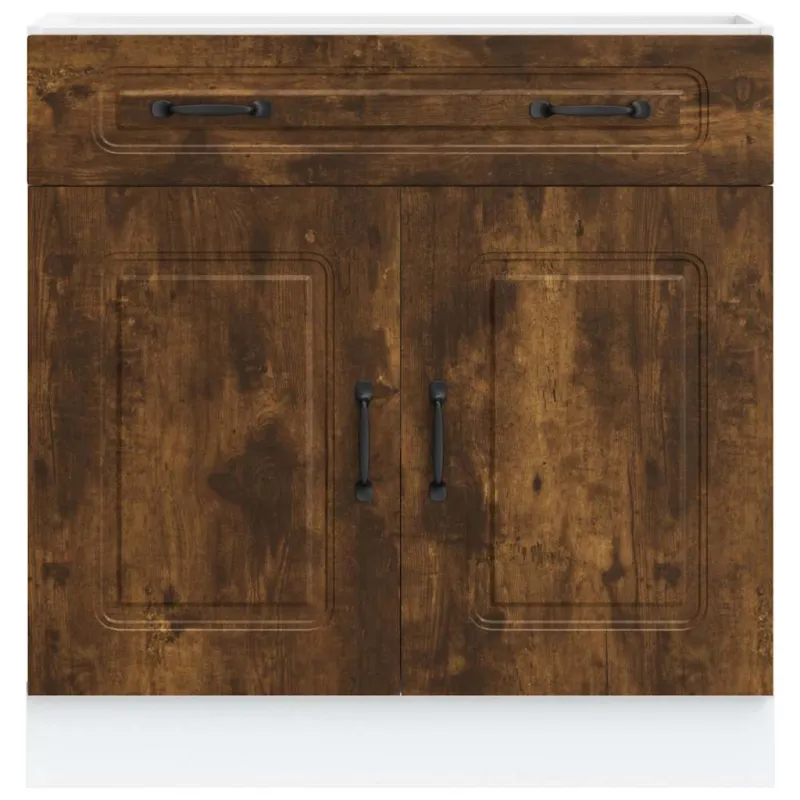 Kitchen Base Cabinet "Kalmar" Smoked Oak Engineered Wood