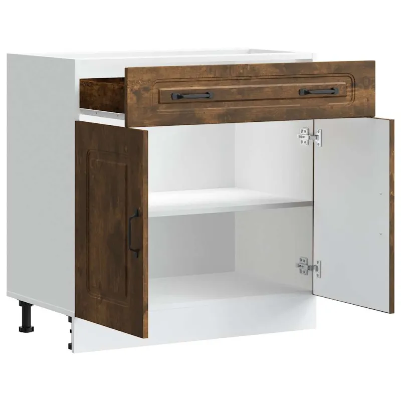 Kitchen Base Cabinet "Kalmar" Smoked Oak Engineered Wood