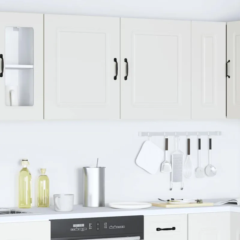 Sieninės virtuvės spintelės 2vnt "Kalmar" White Engineered Wood
