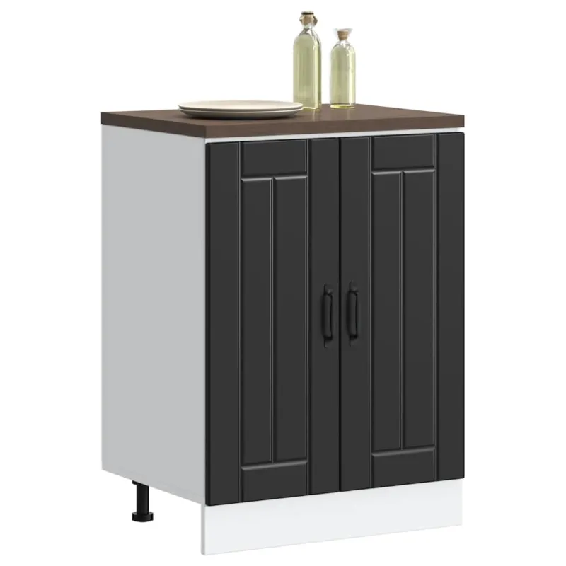 kriauklės pagrindo spintelė "Lucca" Black Engineered Wood
