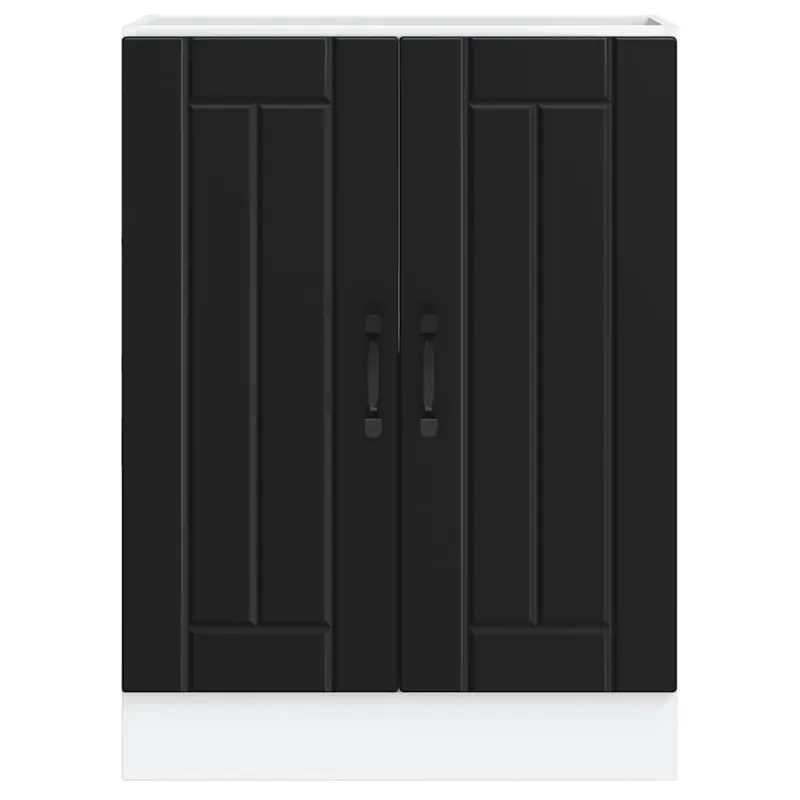 kriauklės pagrindo spintelė "Lucca" Black Engineered Wood