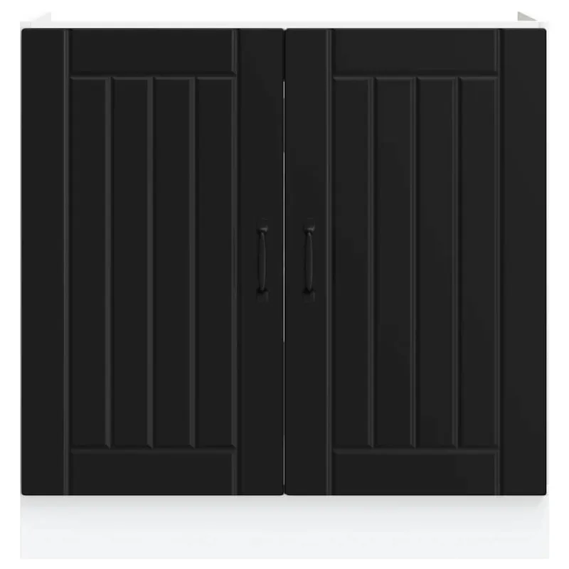 kriauklės pagrindo spintelė "Lucca" Black Engineered Wood