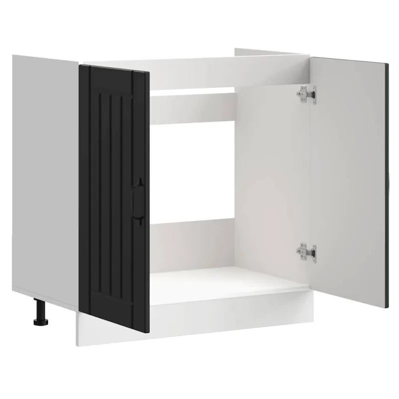 kriauklės pagrindo spintelė "Lucca" Black Engineered Wood