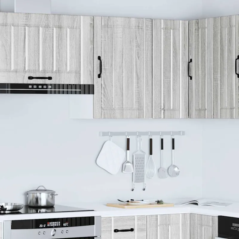 Sieninė virtuvės spinta "Lucca" Pilka Sonoma Engineered Wood