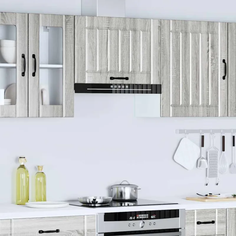 Sieninė virtuvės spinta "Lucca" Pilka Sonoma Engineered Wood