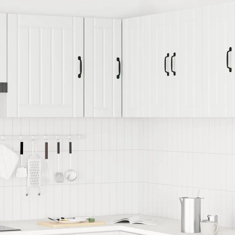 virtuvės sieninė kampinė spintelė "Lucca" White Engineered Wood