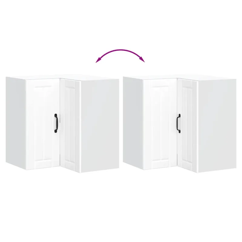 virtuvės sieninė kampinė spintelė "Lucca" White Engineered Wood