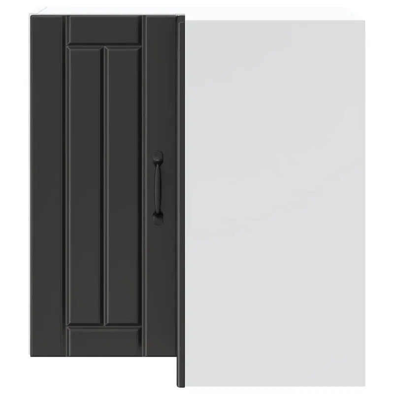 virtuvės sieninė kampinė spintelė "Lucca" Black Engineered Wood